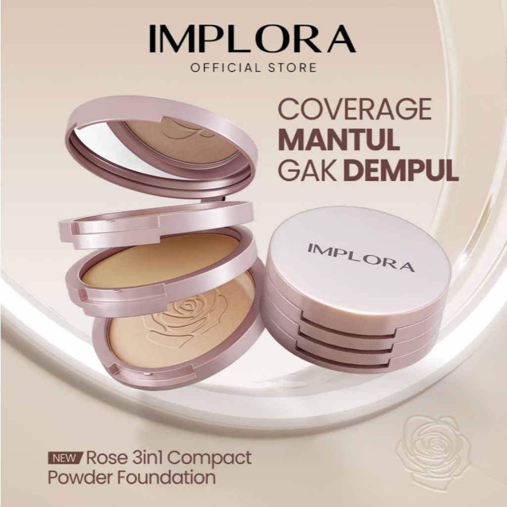 IMPLORA ROSE 3IN1 COMPACT POWDER FOUNDATION
