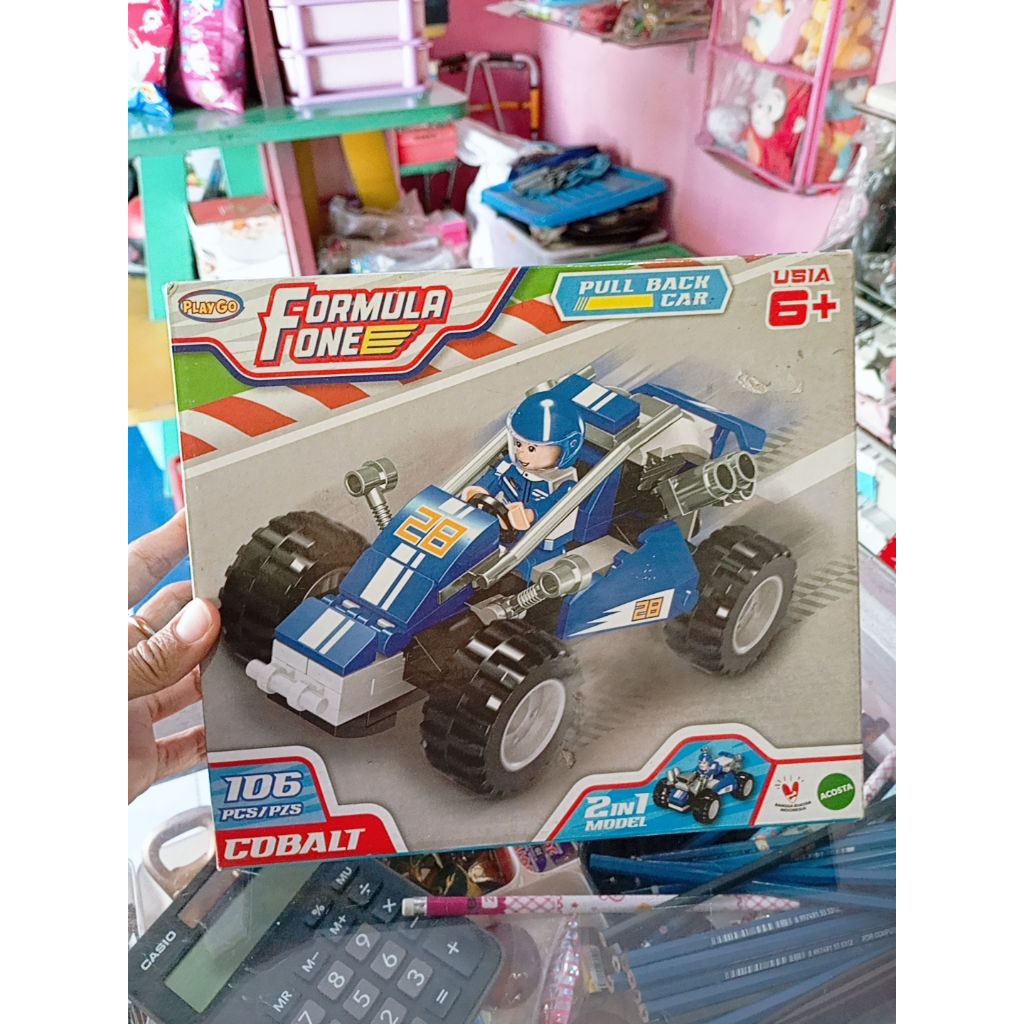 Mainan Brick Lego Pullback Formula One BIRU