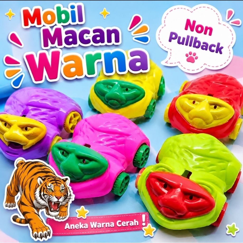 Mainan Mobil Macan Warna Non Pullback