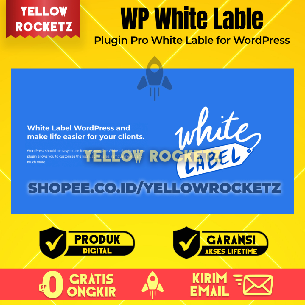 WP WHITE LABEL PLUGIN - Plugin Pro WordPress Lifetime + Update