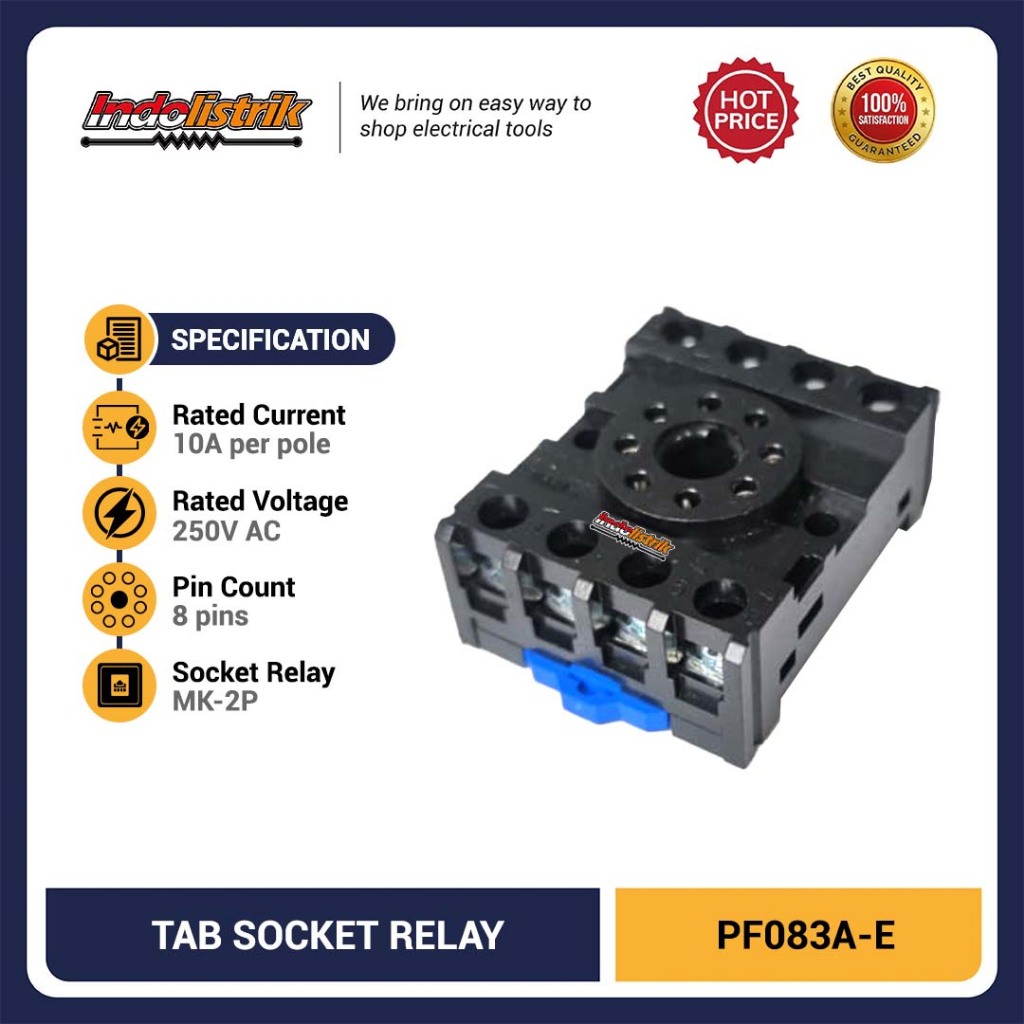 TAB Socket Relay Baut Tertutup 8 Pin PF083A-E ORI