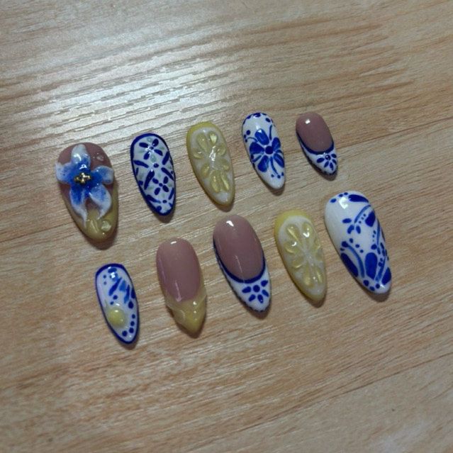 Lemon press on nails
