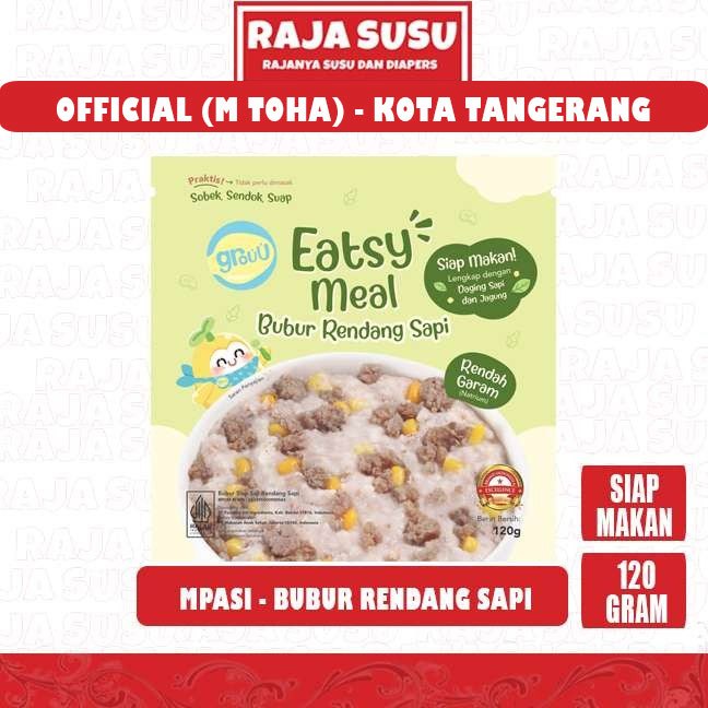GROUU EATSY MEAL BUBUR RENDANG SAPI 120GR - RAJA SUSU