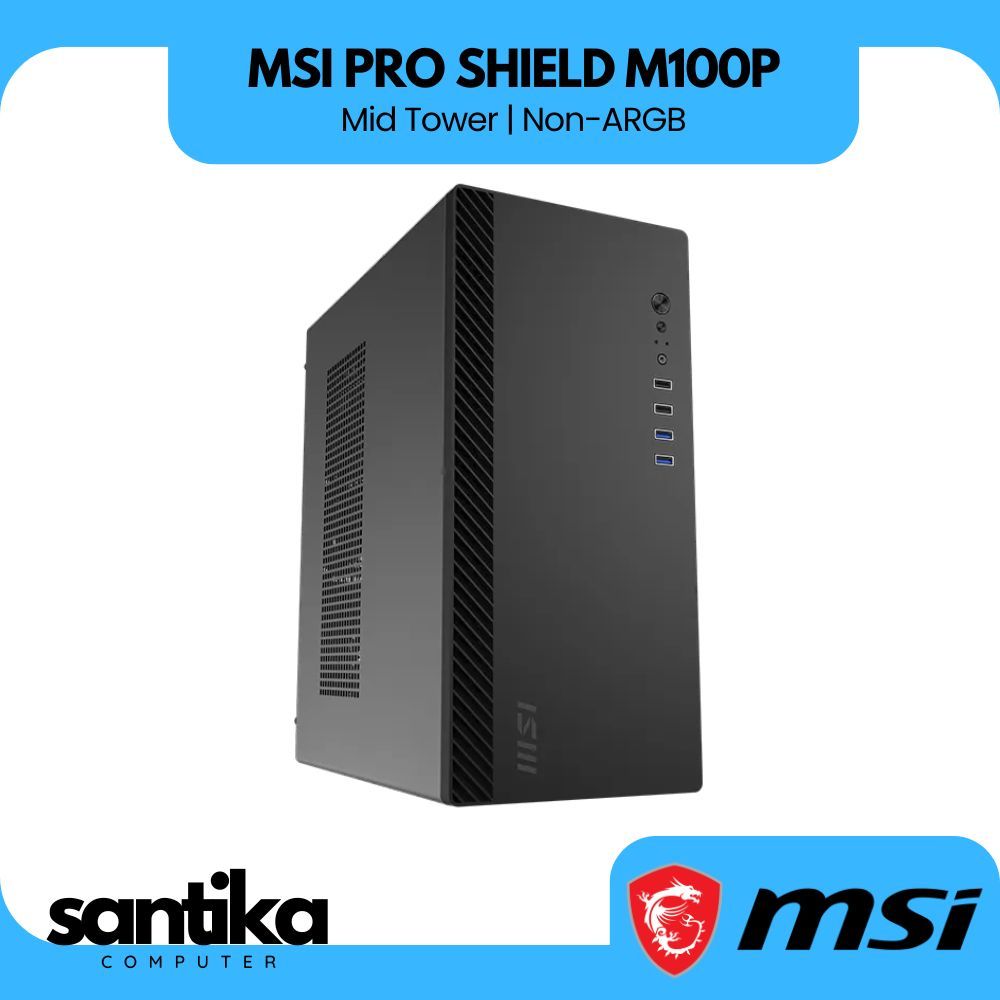 MSI PRO SHIELD M100P CASE PC - CASING COMPUTER MID TOWER NON ARGB
