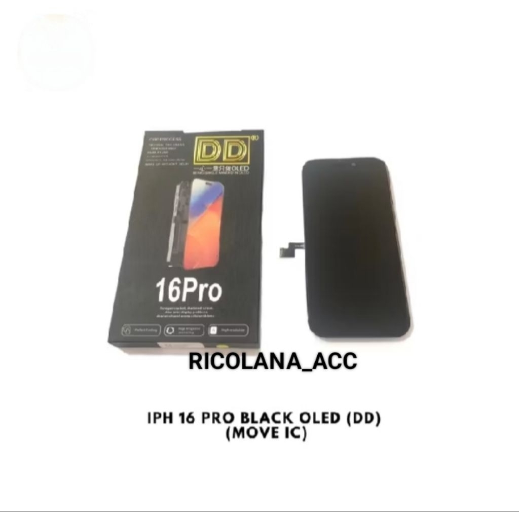 [LCD OLED] Lcd Iph0n3 16 Pro Black (Move IC) Black Touchscreen Fullset