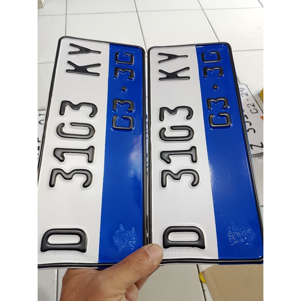 plat motor listrik Lis biru