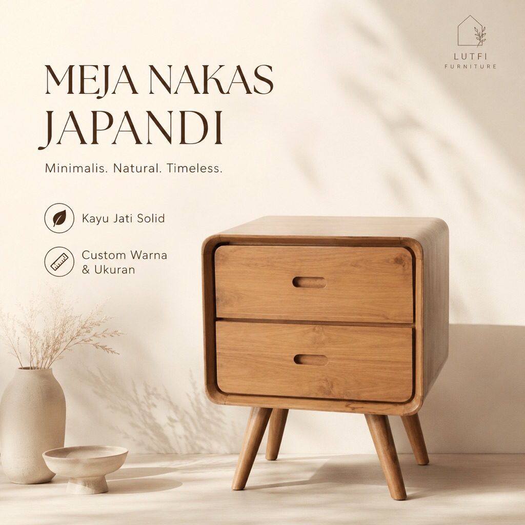 Meja Nakas Japandi