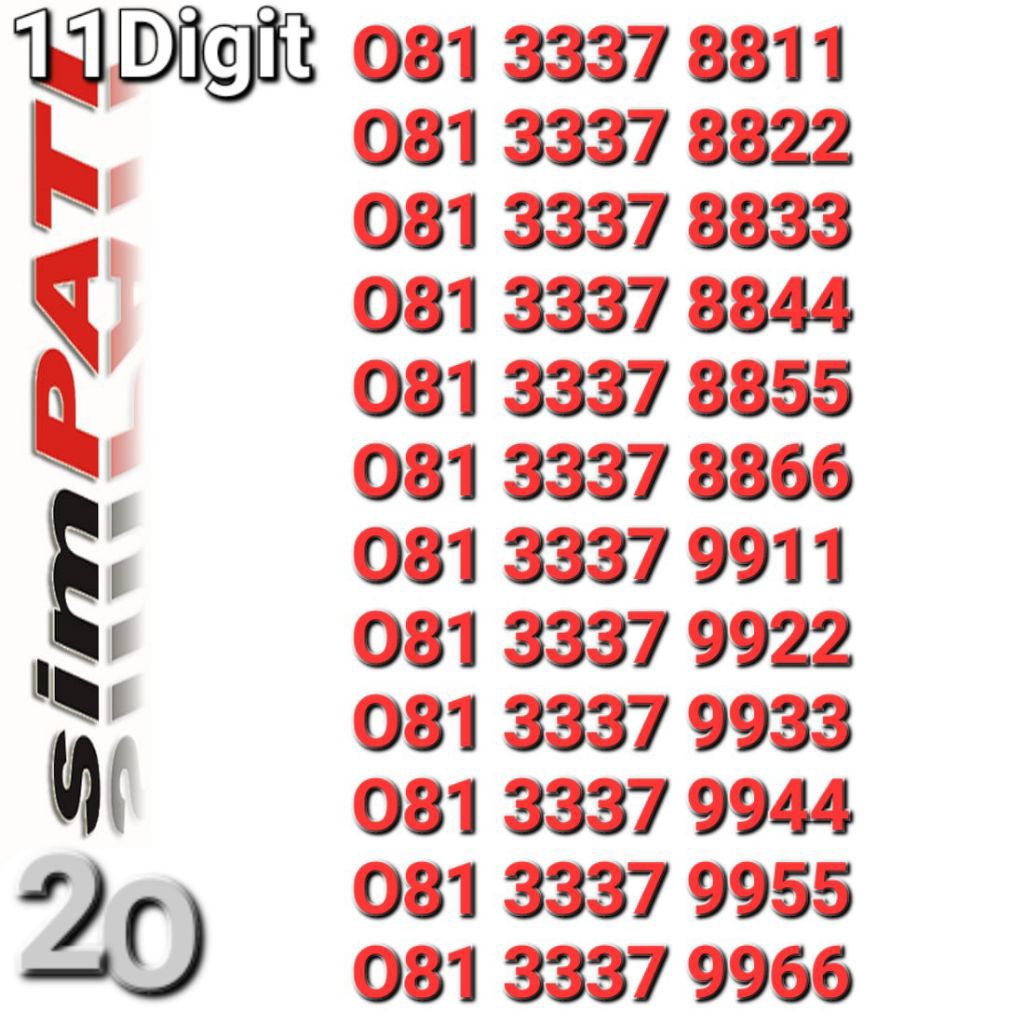 NOMOR SIMPATI 11DIGIT 67OO - 68OO