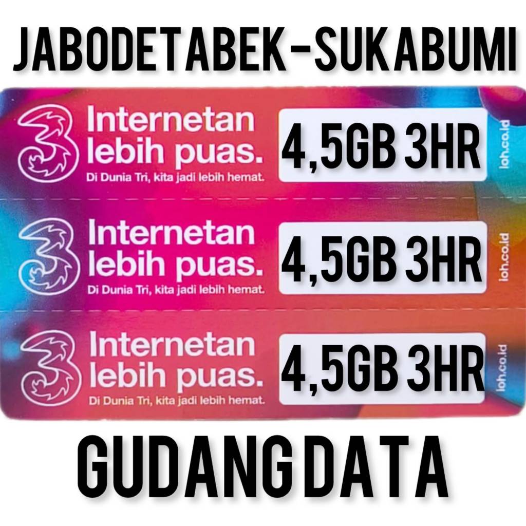 Voucher Three Happy 4.5GB 3Hari
