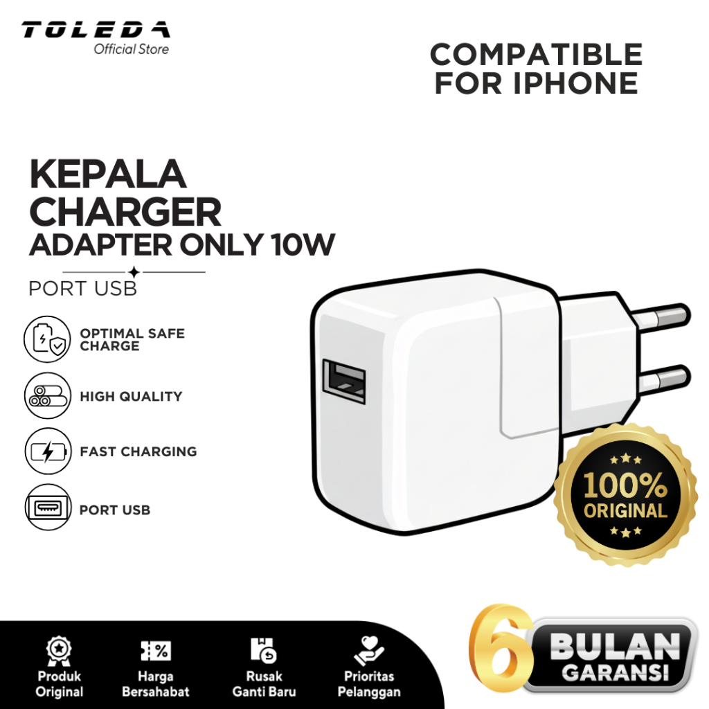 Power Adapter Magsafe 10W USB Compatible for iPhone