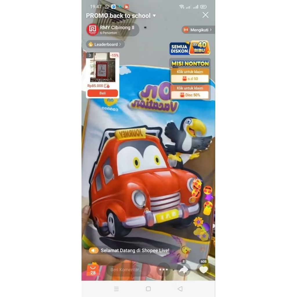 nota live tas mobil