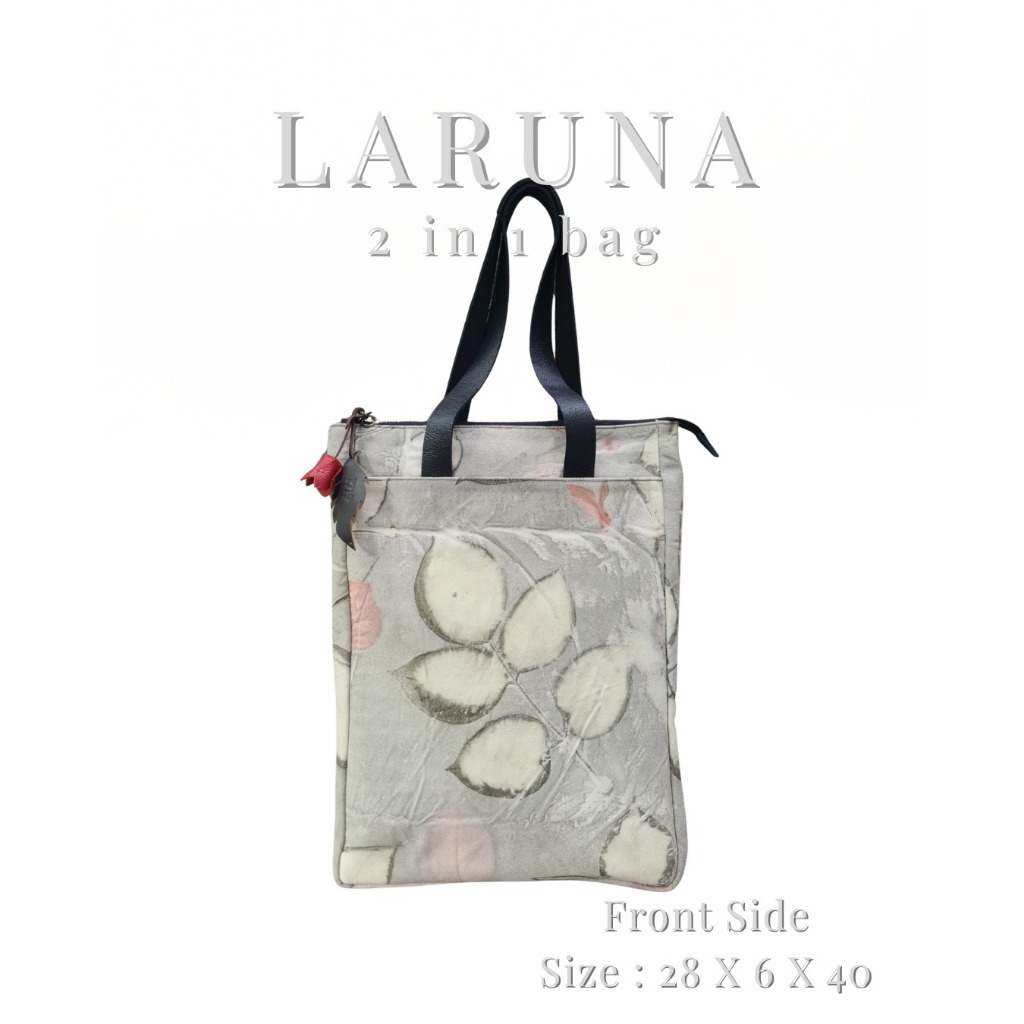 Laruna Ecoprint Canvas Leather Bag