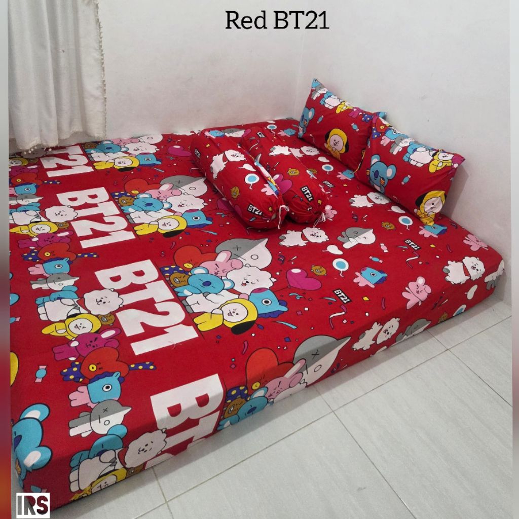 sprei cute bt21 red
