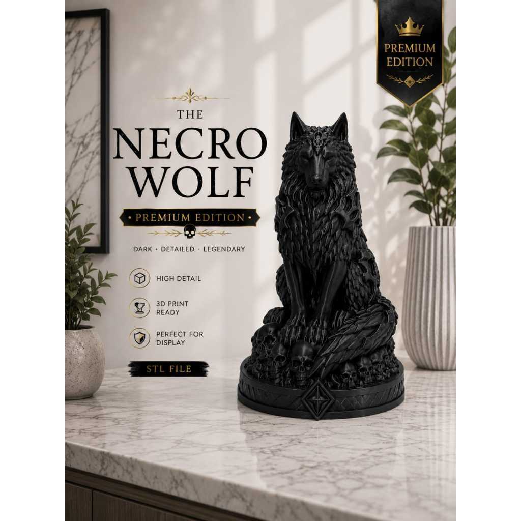 Figur Necro Wolf Skull 3D