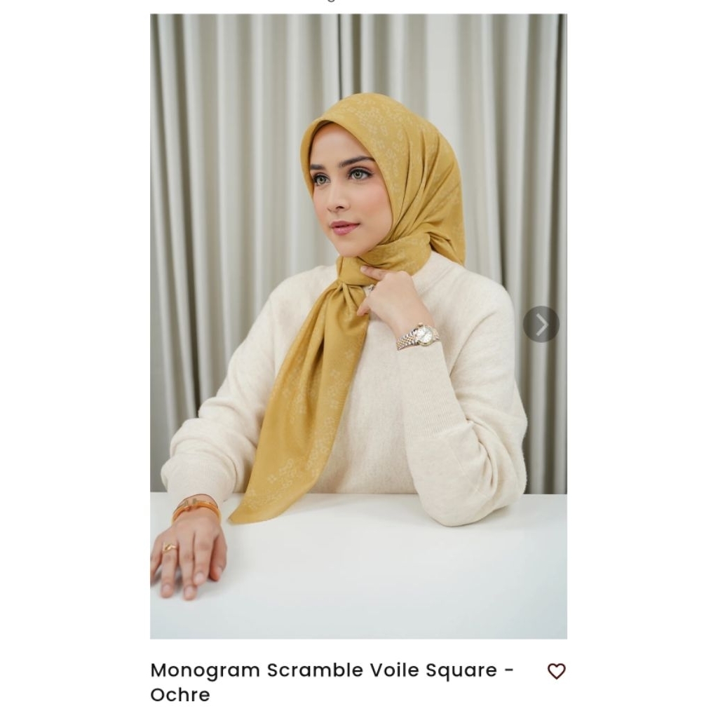 Buttonscarves - Monogram Scramble Voile Square - Orchre