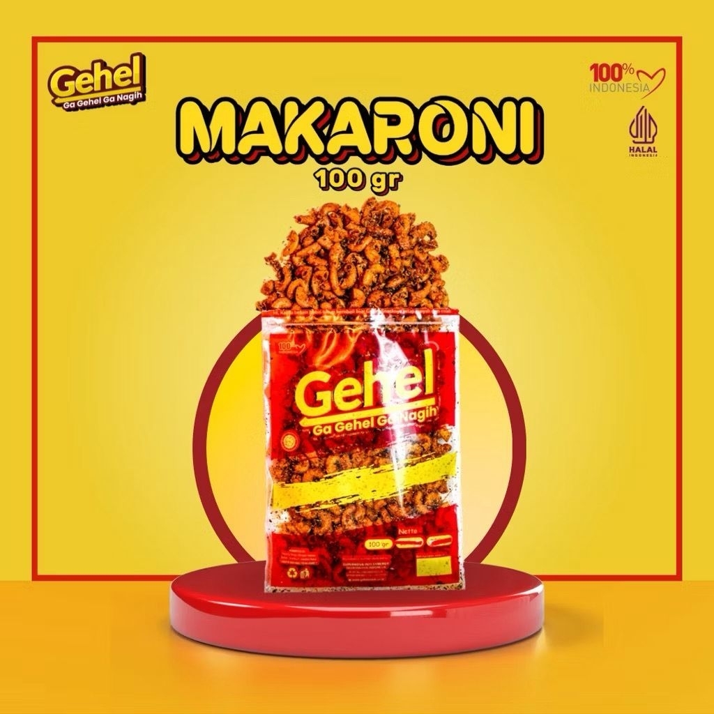 Gehel Makaroni 100gr - Makanan Ringan