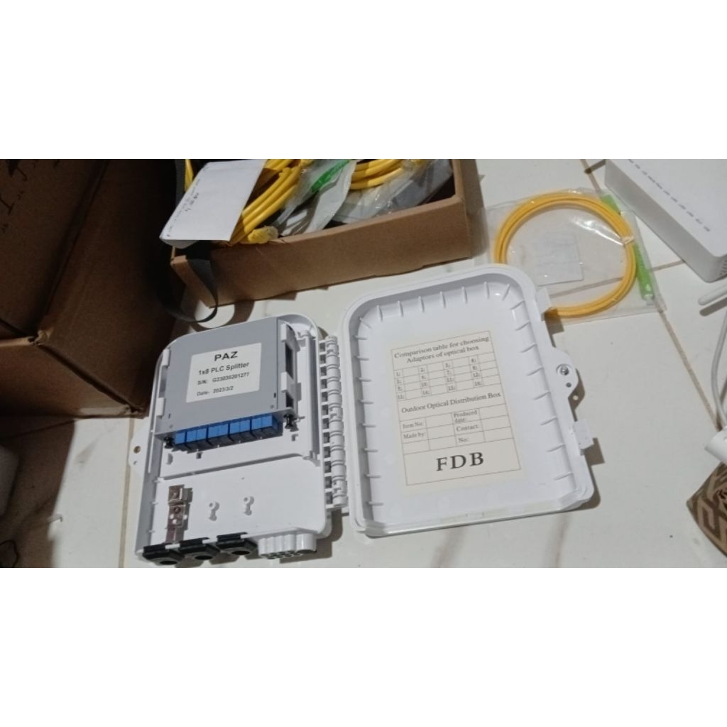 ODP Mini 8 Core Fiber Optic plus spliter box 1:8
