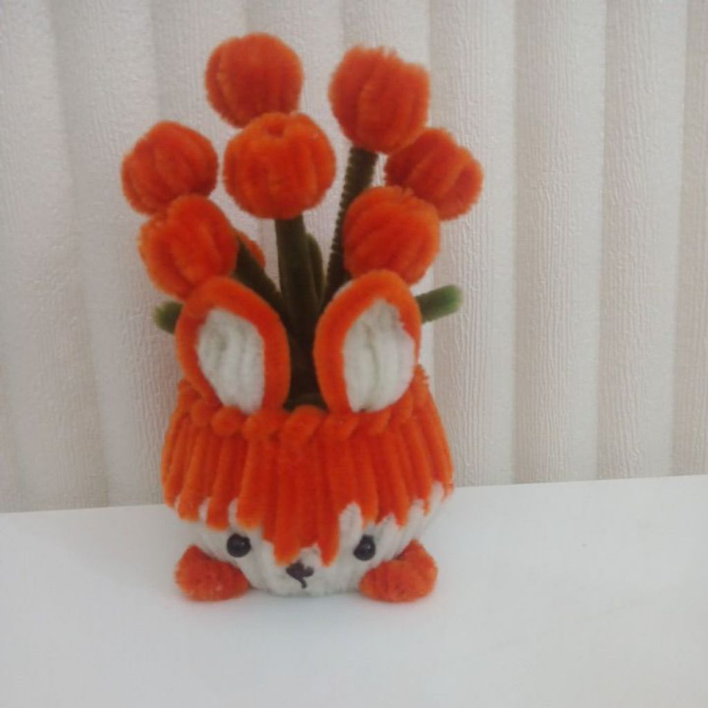 bunga pot mini kawat bulu