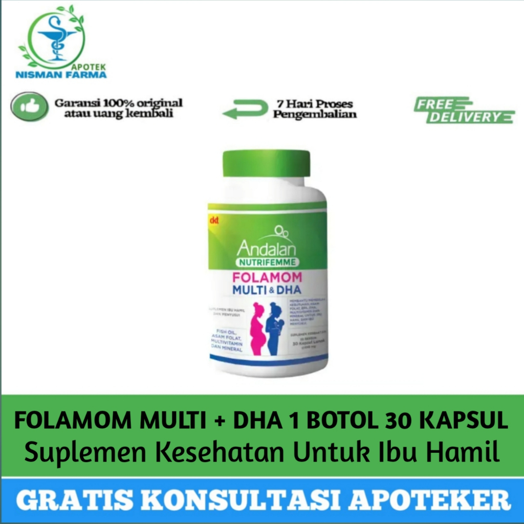 FOLAMOM MULTI + DHA 1 BOTOL 30 KAPSUL