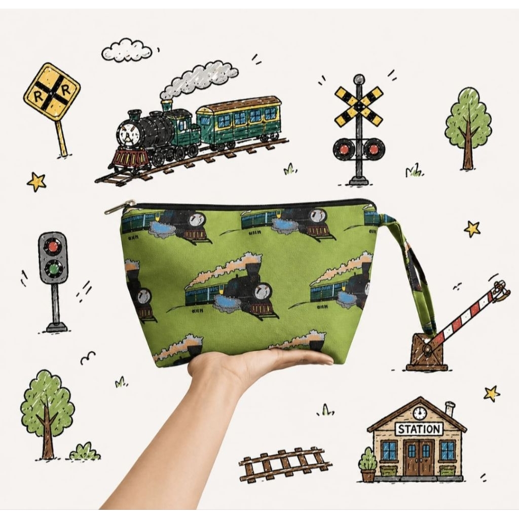 Pouch Kereta Uap Hijau