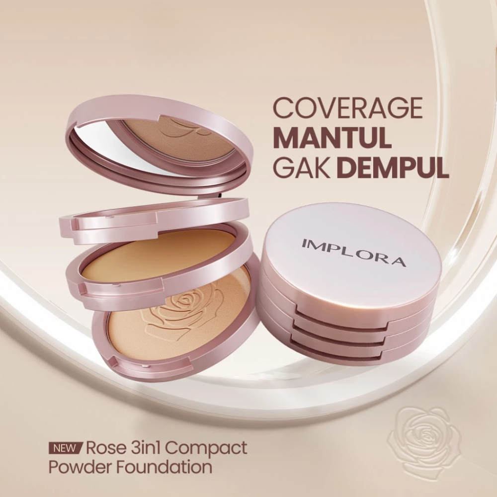 Implora Rose 3in1 Compact Powder Foundation 45g