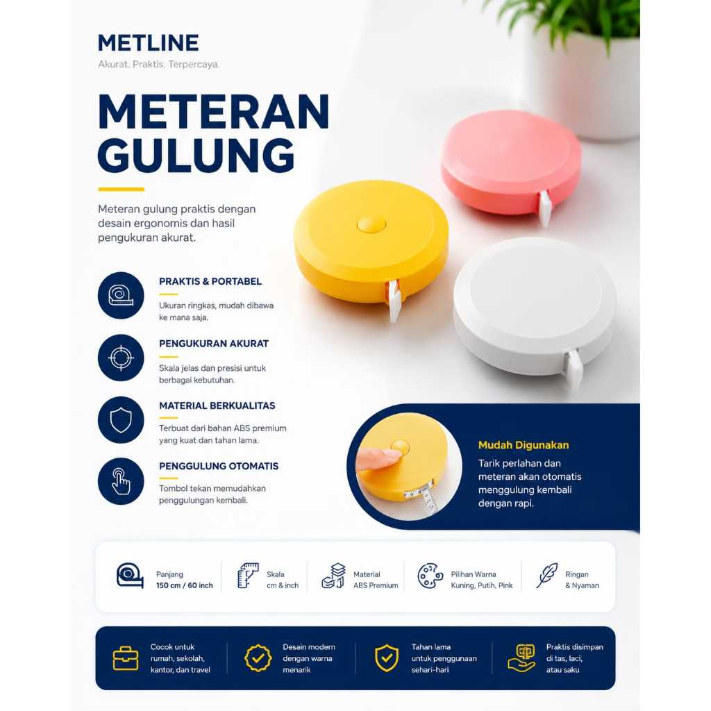 Metline Meteran Gulung