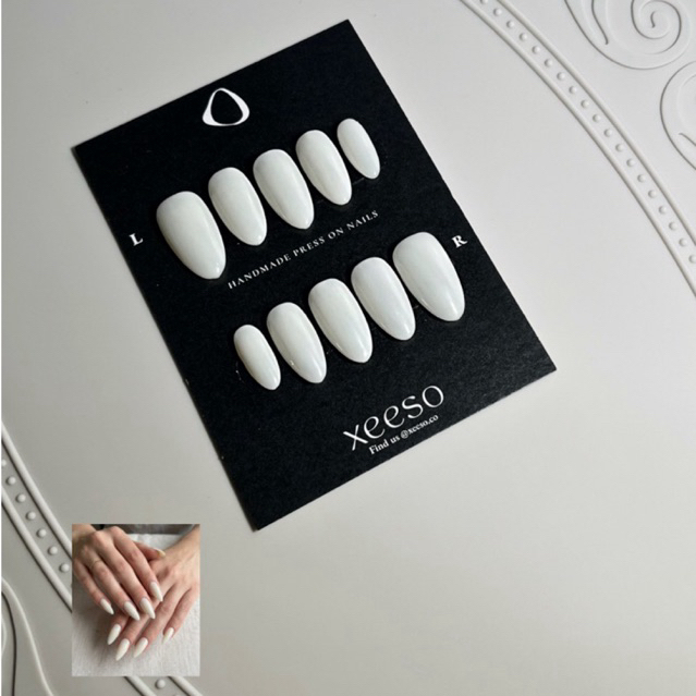 White Lychee - Handmade Press on Nails High Quality