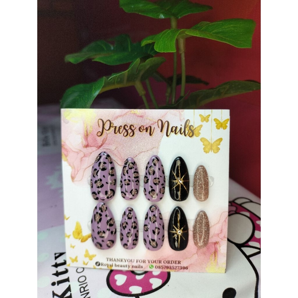 PRESS ON NAILS LILAC LEOPARD