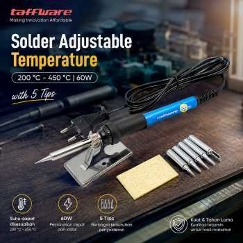 Taffware Solder Adjustable Temperature Fast Heating 60W with 5 Tips - CS-31 A