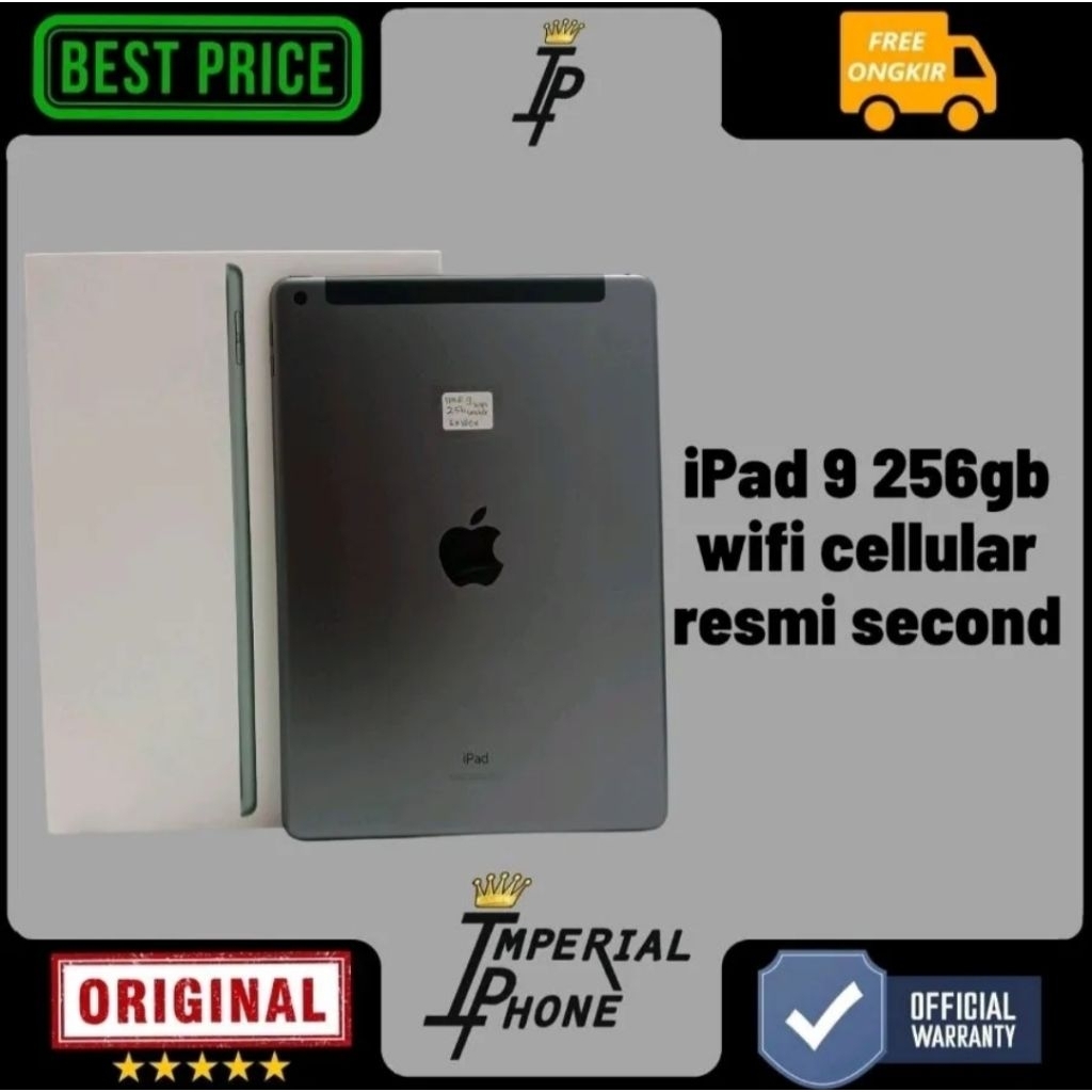 iPadd 9 256gb wifi cellular resmi second