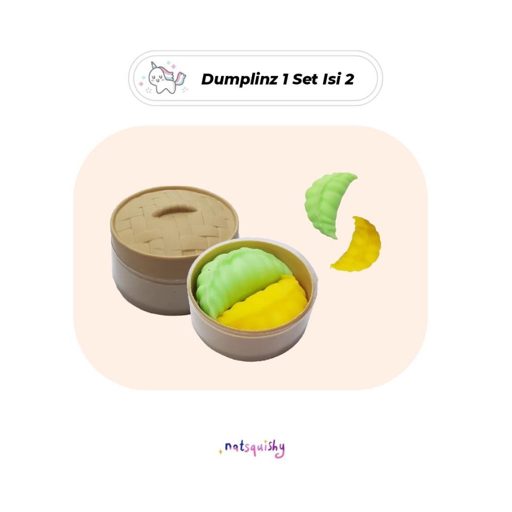 Mini Squishy Dumpling 3 cm 1 set isi 2