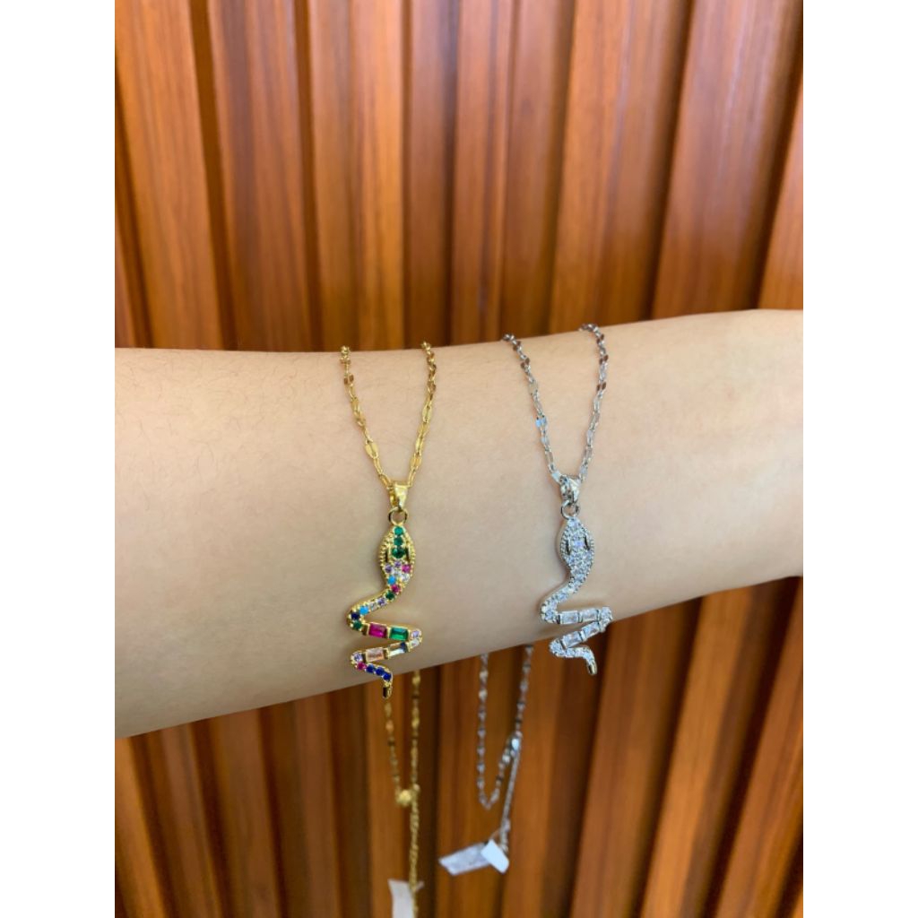 Kalung Titanium Model Ular Permata Terbaru