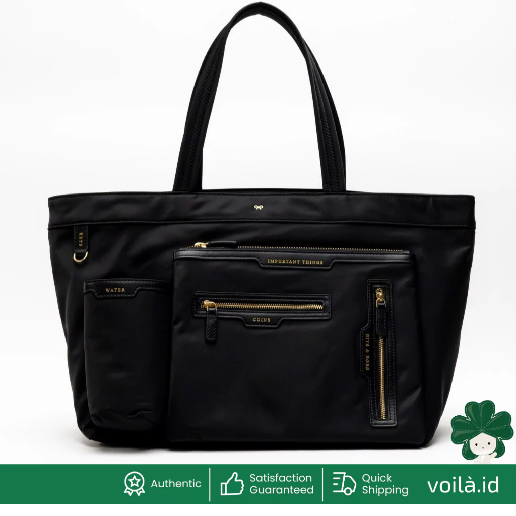 E/W Multi Pocket Tote Bag Black
