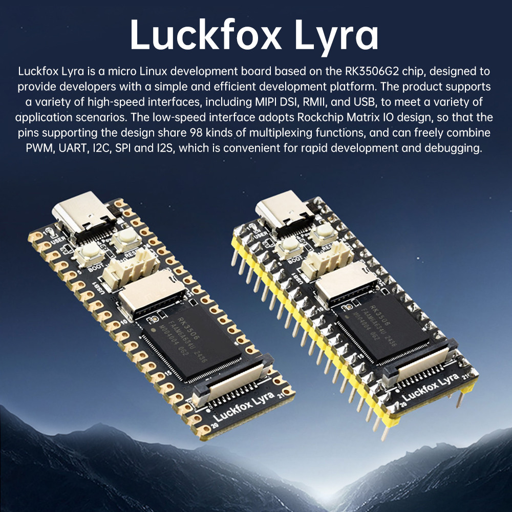 BEST SELLER Luckfox Lyra/Luckfox Lyra B Luckfox RK3506G2 Three core Processor Arm Cortex-A7 Module Mini Linux Intelligent Development Board