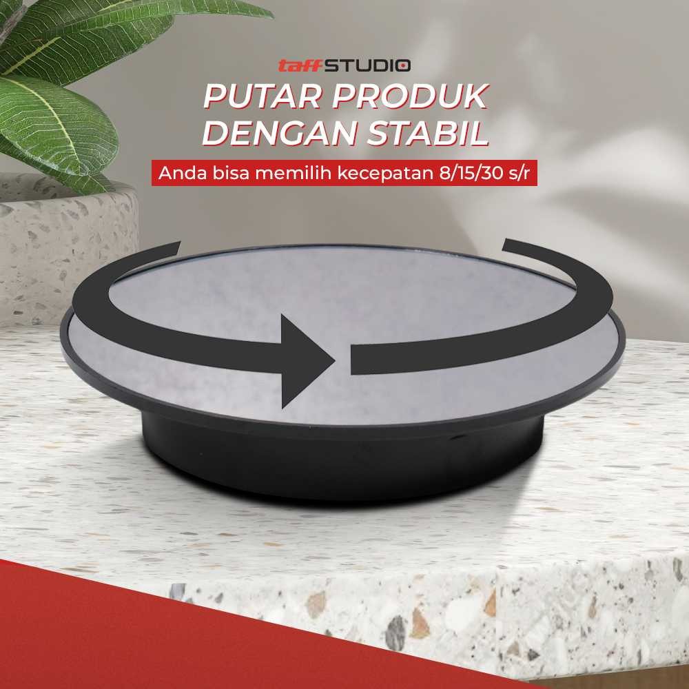 Taffstudio Alas Putar Rotating Turntable Display Stand Mirror Remote - Qm104