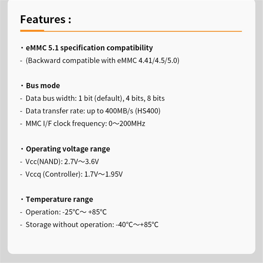 CLCUV 64GB EMMC Module for Orange Pi 5 Pro/5 Plus/5 Max/3B