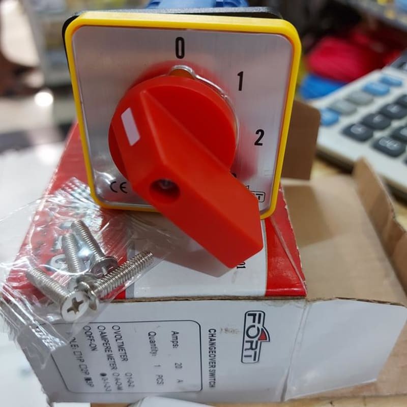 selector / Rotary switch 2 pole 4 posisi 0123