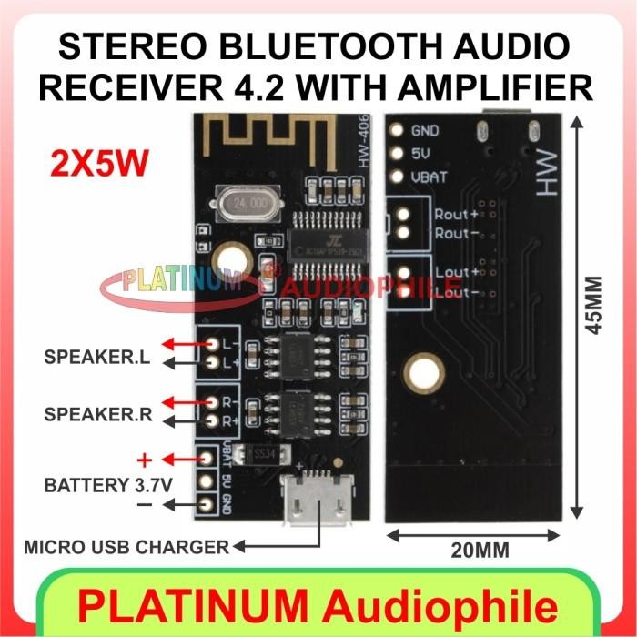 [Expret] Bluetooth Audio Modul + Class D 2x5W Stereo Bluetooth Audio 4.2 M38