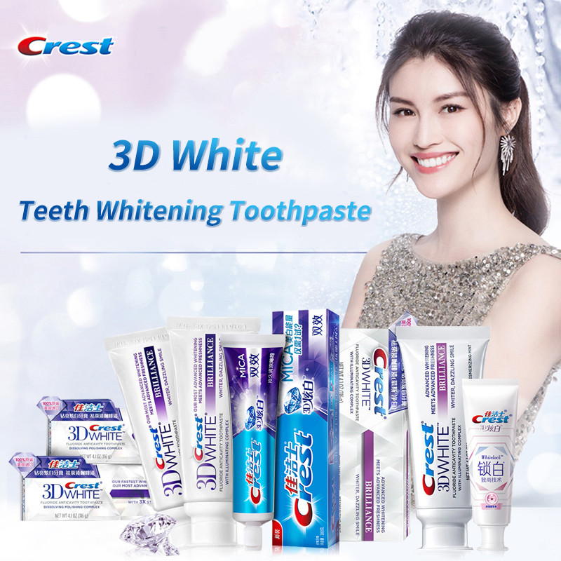 Crest 3D White Toothpaste Teeth Whitening Brilliance Mousse White