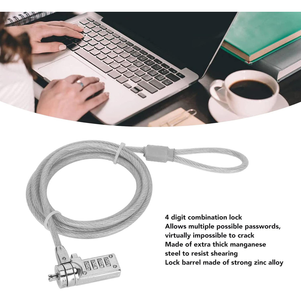 Kunci Pengaman Laptop Code Number Security Lock 90880 Silver