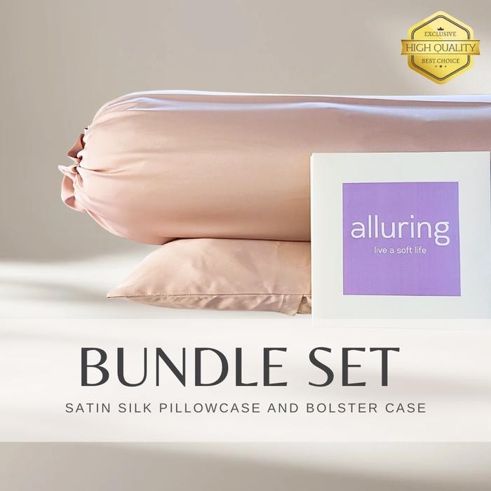 Bundle Set Sarung Bantal Dan Guling Satin Silk Premium