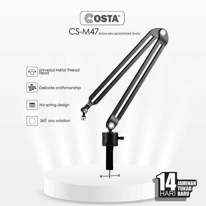 COSTA CS-M47 Boom Arm Microphone Stand Adjustable No Spring system