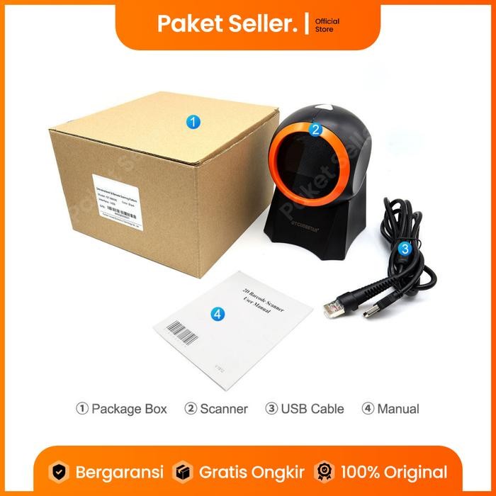 Murah Barcode Scanner 1D/2D Qr Code Autoscan Usb Plug & Play Pembaca Barcode Murah & Cepat