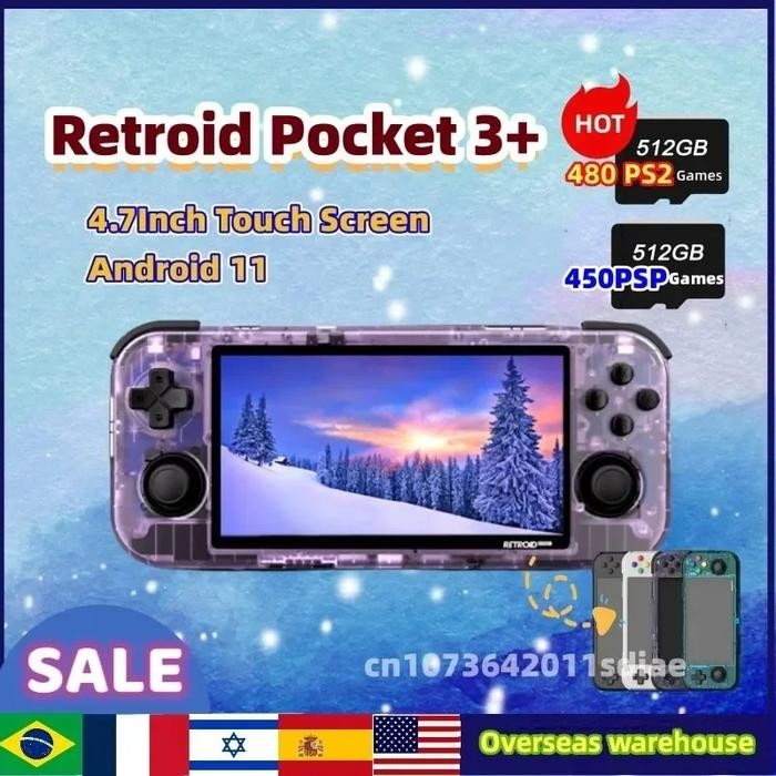 Retroid Pocket 3+ Plus 4.7-inch Touch Screen Handheld Game Console