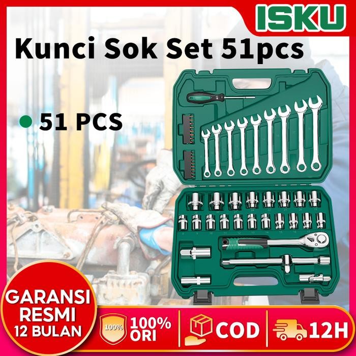 Socket Wrench Set Tools /Kunci Sock 46 Pcs /Kunci Sok Set/Set Socket