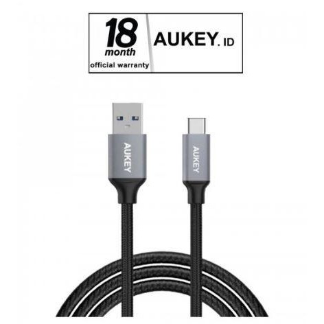 Aukey CB-CD2 3.3ft USB 3.0 Braided Nylon A to C Cable Data Kabel Data