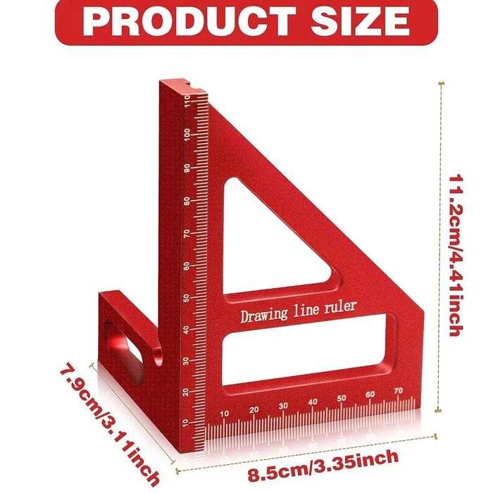 Siku Multi Angle Ruler Penggaris Segitiga Woodworking Square TO992