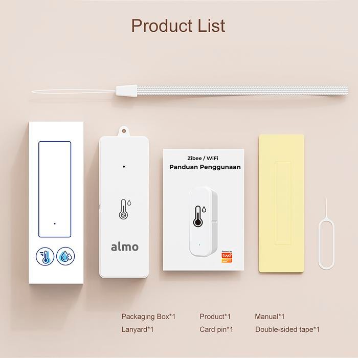 ALMO Tuya Zigbee Temperature & Humidity Sensor Smart Home Automation