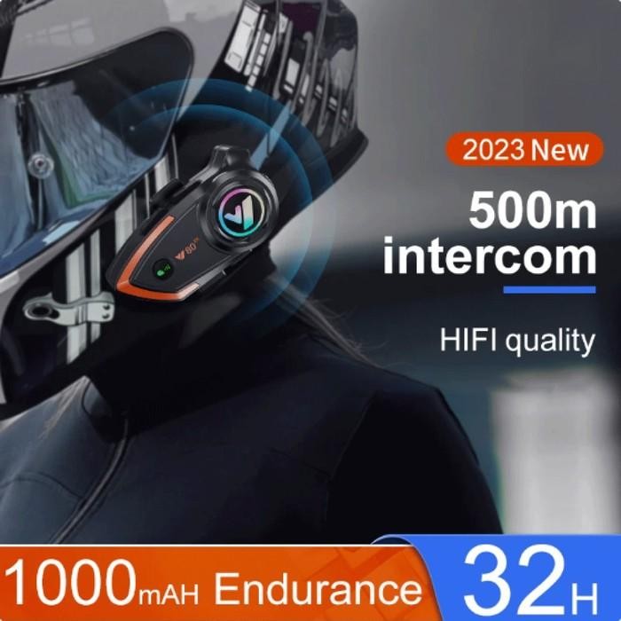 Intercom Helm Bluetooth Headset Helmet Motorcycle - Y80 2X Promo