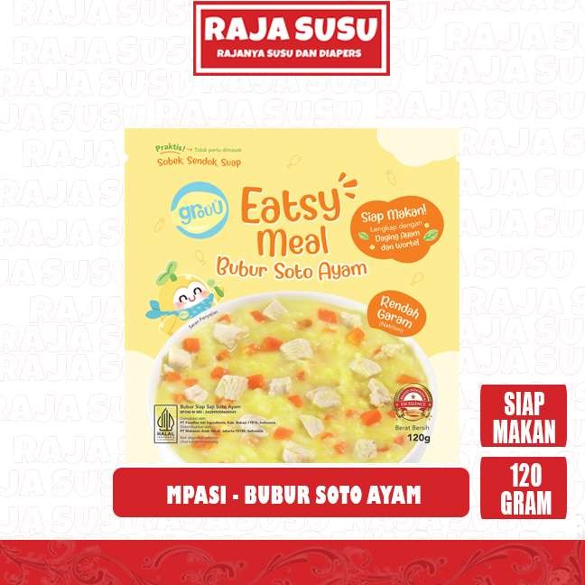 GROUU EATSY MEAL BUBUR SOTO AYAM 120GR - RAJA SUSU